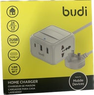 Soket Dinding Rumah Budi dengan Kabel 1.8m Pengecas 24W 5V/4.8A