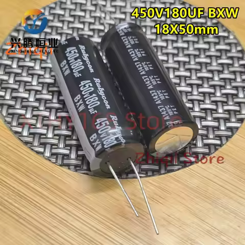 5pcs-10pcs/lot 450V 180uF Rubycon BXW 450V180UF 18x50mm Electrolytic capacitor 180uF 450V High frequ