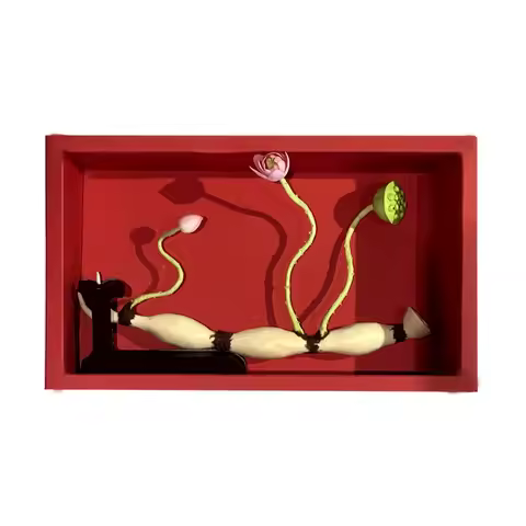 Chinese Flour Sculpture Lotus Root Lotus Flower Home Decoration Bookcase Ornament Halloween Decorati