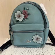 Coach 立體刺繡小花後背包（全新閒置品）