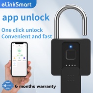 APP unlock Fingerprint Padlock With Key Smart HDB Door Lock Outdoor Waterproof Digital Padlock For G