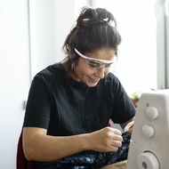 醫師推薦 日本Hazuki眼鏡式放大鏡1.85倍-大鏡片(珍珠白) 新年禮