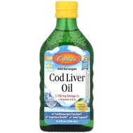 美國Carlson 野生挪威魚肝油 天然檸檬味 1,100毫克 8.4液量盎司 (250毫升)