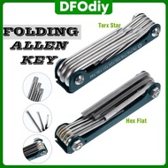DFOdiy Allen Key HEX TORX STAR FOLDING ALLEN KEY Spanner Allen Wrench Set Car Bicycle Repair Tool Bi