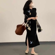 cheongsam cheongsam dress cheongsam muslimah plus size New Chinese Style National Style Retro Butter