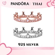 [ส่งจากกรุงเทพ]Pandora แหวน เงิน925 แหวนมงกุฎ แหวนแฟชั่น Glitter Crown Ring เครื่องประดับแฟชั่น ของแท้ 100% rose gold 56 One