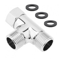 G1/2 inch T Shape Adapter Connector Hose Fitting Solid Brass 3 Way Diverter Valve for Angle Valve Ho