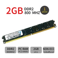 2GB DDR2 PC2-6400U 800MHz 1.8V CL6คอมพิวเตอร์ Non-ECC DIMM RAM หน่วยความจำ W22