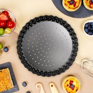 4 Pack Quiche Tart Pan5 Inch Round Perforated Pizza Baking Tray Non-Stick Tart Tin with Holes for Ca