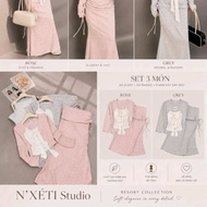 N'XÉTI Studio Set 3 Món Rose Elegant & Chic Grey Minimal & Modern Lookbook New Arrival 2026