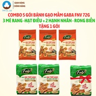 [Free 1 pack] Combo of 5 packs of GABA FnV Sprouted Rice Cakes 72g, mixed flavors