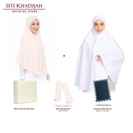 Siti Khadijah Ayu Instant Extra Labuh + Telekung Flair Kohana Midi in White + Arm Sleeves Maxi + Sejadah Muka + Free Box
