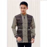 Ibad.wholesale Koko Shirt For Adult Men Long Sleeve Jarilis Tribal Motif Batik Combination