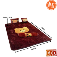 surpet/Kasur lantai bulu surpet/karpet bulu rasfur ukuran 180x140cm bantal 2 guling 1 keseluruhan 35