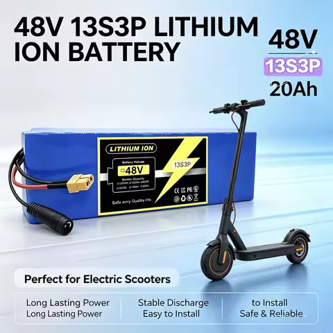 13S3P 48V 120Ah 18650 Li-ion Battery Pack Built-in 15A BMS With 54.6V 2A Charger Complete For Electr