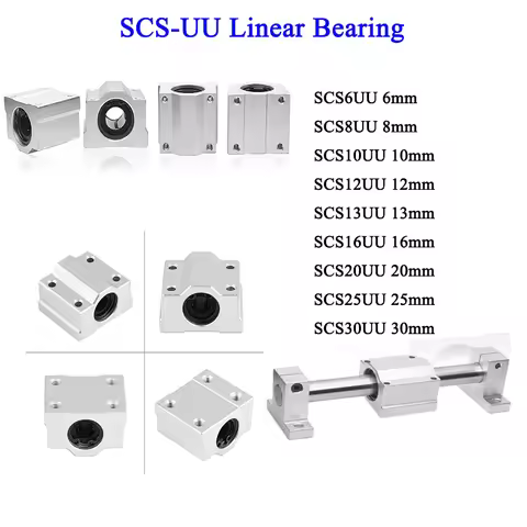1/4PCS Box Type SCS6UU SCS8UU SC10UU SCS12UU SCS16UU SCS20UU Linear Motion Ball Bearing Block Slider