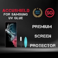 (UV Glue) Samsung S22 21 Ultra/S22 Plus/S21/Note 20 Ultra/Note 20 HD Clear Full Coverage Tempered Glass Screen Protector
