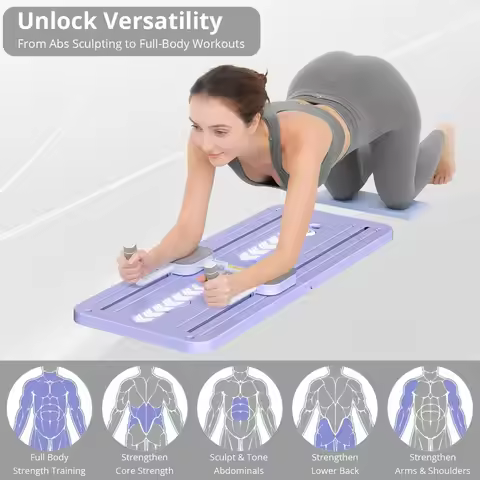 JANUA Pilates Board - Pilates Reformer Set, Multi-Purpose Foldable Pilates Reformer Board for Home