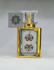 BOTOL PARFUM KACA MEWAH UNIK ANTIK GOLD GAYA ARAB CROWN