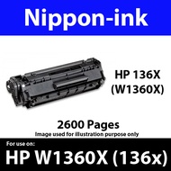 Nipponink Compatible HP 136X ( W1360X ) Printer Toner Cartridge for HP LaserJet MFP M236sdw MFP M236