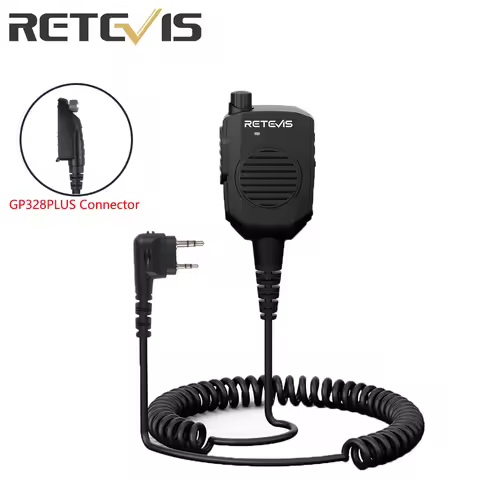 Retevis HK011 Radio Speaker Mic 2Pin AI Noise Canceling Microphone Walkie Talkie GP328plus Connector