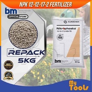 Mytools Fertilizer Nitrophoska Blue BEHN MEYER 12-12-17-2 (5KG) Baja Buah Cap Singa Kuda 5KG