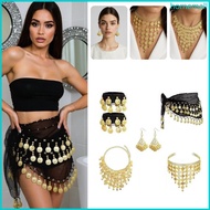 HO Belly Dance Jewelry Set Gypsy Costume Accessories Hip Scarf Wrap Belt Hip Scarf
