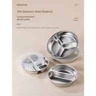 lunch box kids small lunch box kids 304 Stainless Steel Compartmented Rice Plate with Lid Kindergart