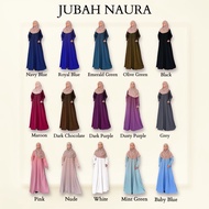 ✪Jubah Muslimah Jubah Kosong JUBAH NAURA Princess Cutting with Front Hide Zip  Side Pocket Premium Como Crepe♙