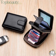 TOPBEAUTY Card Bag, Leather Rfid Card Holder,  RFID NFC Wallet Unisex