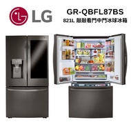 【LG 樂金】GR-QBFL87BS 敲敲看門中門冰球冰箱821公升(冷藏539/冷凍282)-星夜黑