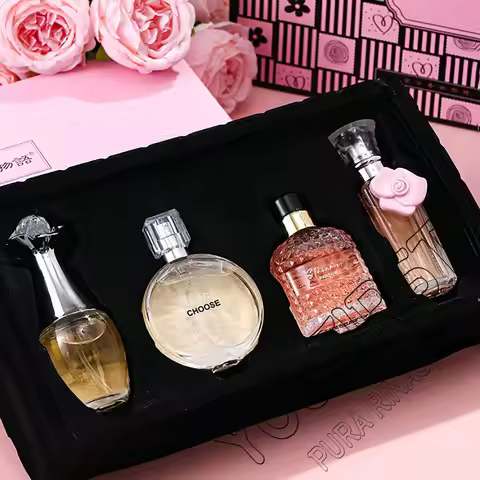 Brand Gift Box 4Pcs Set Perfume Women Parfum Femme 100ml Fresh Natural Floral Scent Spray Feminino P