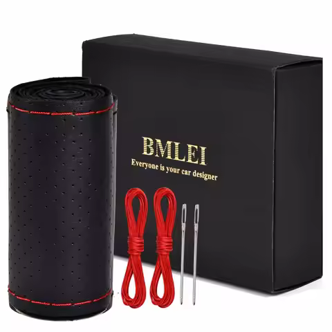 Top Layer Genuine Leather Steering Wheel Cover DIY Wheel Braid For BMW E39 E46 325i E53 X1 X2 X3 X4 