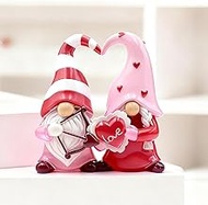 Valentine's Day Figurines Resin Gnome Tabletop Decorations, Valentine Bow and Arrow Love Heart Sculp