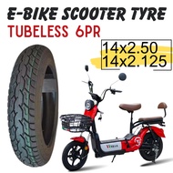 Tayar 14x2.50 Tubeless Basikal Elektrik Electric Bike Tyre Skuter  ebike 14x2.125 Scooter Skuter Bic