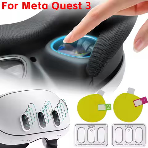 For Meta Quest 3 Soft TPU Protective Hydrogel Films VR Headset Full Cover Screen with Tempered Glass