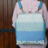 Convertible large sized metal frame bag / backpack - mini flower