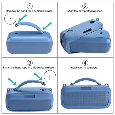 Silicone Cover Case Shockproof Travel Carrying Case with Shoulder Strap Protective Skin for Bose Sou