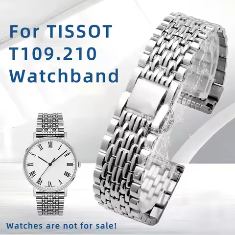Solid Fine Steel Watch Chain For TISSOT 1853 Everytime T109.610 T109.407 Metal Watchband For Men 19m
