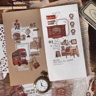 6 Sheets/ Pack Vintage Retro Stickers London Style Aesthetic Journal Crafty Charm Aesthetic Stickers