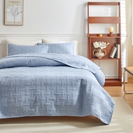 codSolid Color Quilted Bedspread Set (1*Bedspread+2*Pillowcase ) Soft Breathable And Comfortable Bed