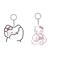 Muscular, funny Kitty keychain keychain funny keychain