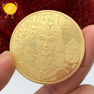 Ancient Cleopatra Commemorative Coin Pyramid Face Sphinx Ancient Ruins Gold Coin Silver Coin Sky Eye