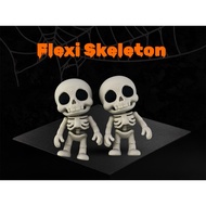 GANTUNGAN Cute Skull Flexible 3DX Keychain – Skeleton Keychain 6.5Pcs4 cm