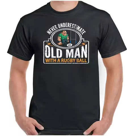 Funny Rugby T Shirt Mens England Wales Ireland Never Underestimate An Old Man vintage Washed Versati