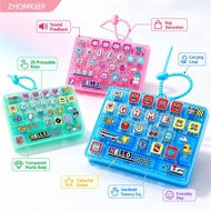 ZHOMKI89 Keyboard Keychain, Hanging Loop Pressable Keys Stress Relief Decompression Toy, Cute  Key S