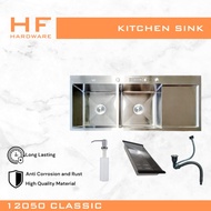 HF HARDWARE 12050 Bak Cuci Piring Kitchen Sink Dapur Satin Black Gold Rosegold