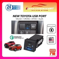 QC3.0 New Toyota USB charging port Perodua alza ativa cross veloz 2021 2022 accessories usb type c c