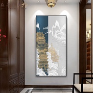 เพริลลา-ใหม่สไตล์จีนอาคารพระราชวังผ้าใบพิมพ์ลาย Hiasan Pintu Masuk ผ้าใบภาพวาดทางเดินห้องนั่งเล่น Ch