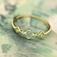 Light Luxury agete Roman Glass Niche Design Ring Sterling Silver Natural Aquamarine Ring